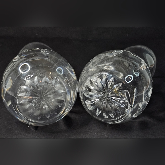 Atlantis Full Lead Crystal Bud Vase Signed Stamped 5.5" Glass Art Portugal Set 2 - Picture 3 of 5